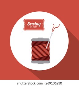 Tailor Shop design over red background, vector illustration