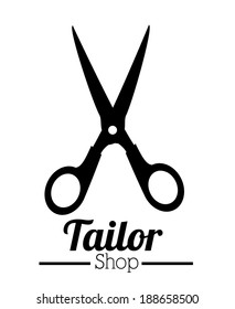 Tailor shop design over white background, vector illustration