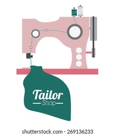 Tailor Shop design over white background, vector illustration