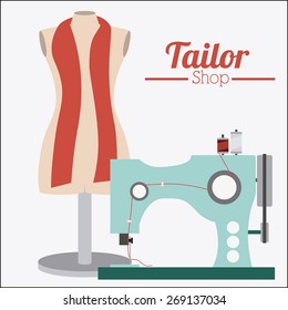 Tailor Shop design over white background, vector illustration