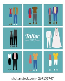 Tailor Shop design over white background, vector illustration