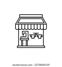 Tailor shop icon Vector flat thin line illustration