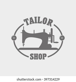 Tailor Shop Label Logo Template Emblem Stock Vector (Royalty Free ...