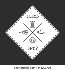 Tailor shop logo, label, emblem, badge.