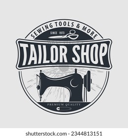 Tailor Shop poster, banner template. Vector illustration