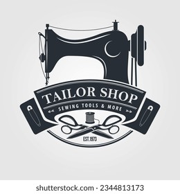 Tailor Shop poster, banner template. Vector illustration