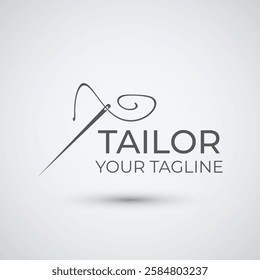 Tailor silhouette logo design icon template