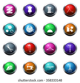 Tailor simply round glossy web icon set