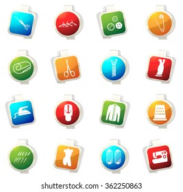 Tailor simply stickers label icon set