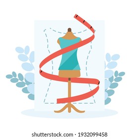 Tailor studio background in flat design