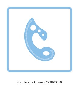Tailor templet icon. Blue frame design. Vector illustration.