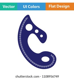 Tailor templet icon. Flat color design. Vector illustration.