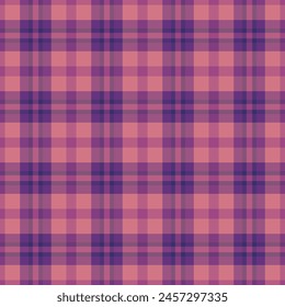 Vector de cuadros de tela a medida, patrón de fondo de cuadros de idea. Tejido postal tartán textura sin fisuras en color rosa y púrpura.