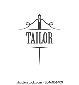 Tailor or textile logo vector flat design