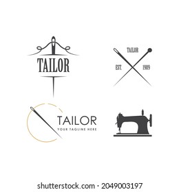 Tailor or textile logo vector flat design