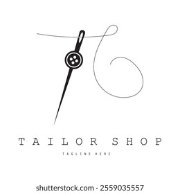 Tailor or textile logo vector flat design