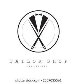 Tailor or textile logo vector flat design