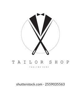 Tailor or textile logo vector flat design