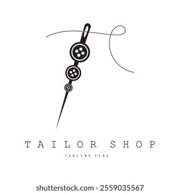 Tailor or textile logo vector flat design