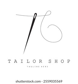 Tailor or textile logo vector flat design