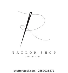 Tailor or textile logo vector flat design