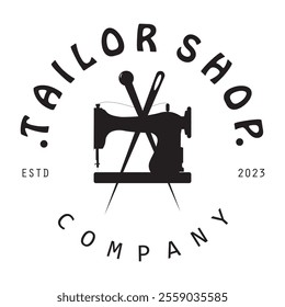 Tailor or textile logo vector flat design