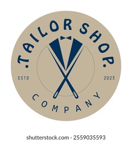 Tailor or textile logo vector flat design