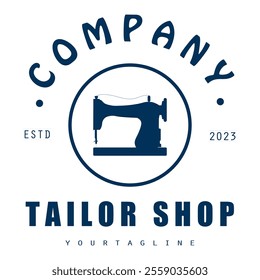 Tailor or textile logo vector flat design