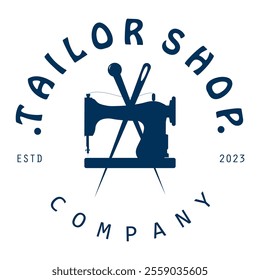 Tailor or textile logo vector flat design