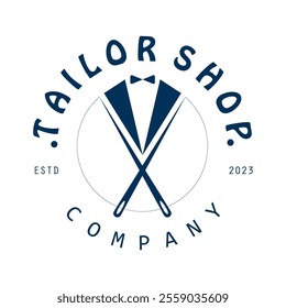 Tailor or textile logo vector flat design