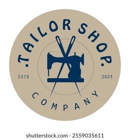 Tailor or textile logo vector flat design