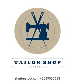 Tailor or textile logo vector flat design