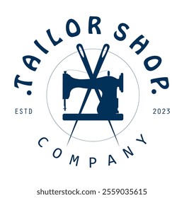 Tailor or textile logo vector flat design