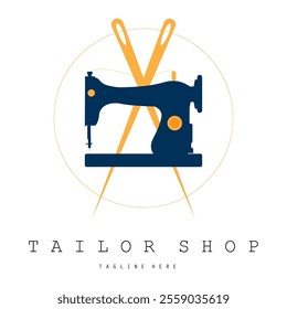 Tailor or textile logo vector flat design