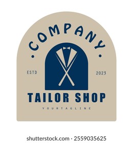 Tailor or textile logo vector flat design