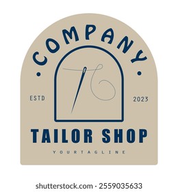 Tailor or textile logo vector flat design