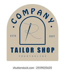 Tailor or textile logo vector flat design