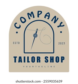 Tailor or textile logo vector flat design