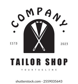 Tailor or textile logo vector flat design