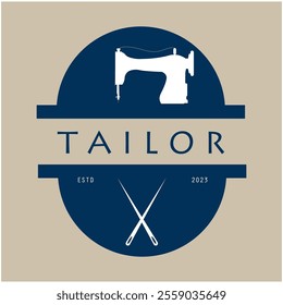 Tailor or textile logo vector flat design