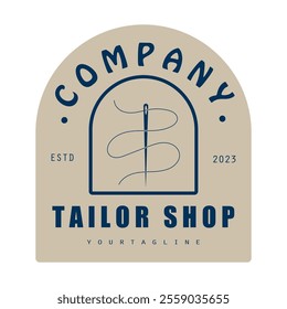 Tailor or textile logo vector flat design