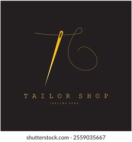 Tailor or textile logo vector flat design