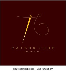 Tailor or textile logo vector flat design