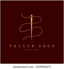 Tailor or textile logo vector flat design