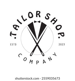 Tailor or textile logo vector flat design