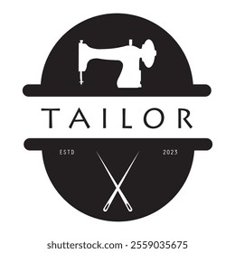 Tailor or textile logo vector flat design