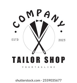 Tailor or textile logo vector flat design