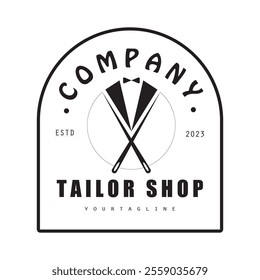 Tailor or textile logo vector flat design