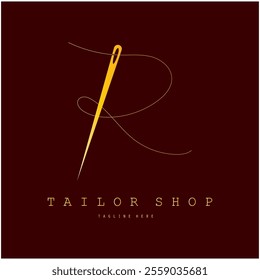 Tailor or textile logo vector flat design