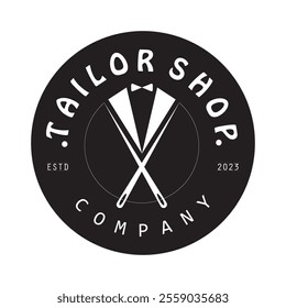 Tailor or textile logo vector flat design